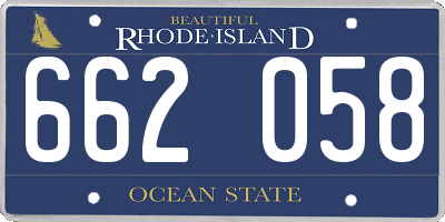 RI license plate 662058
