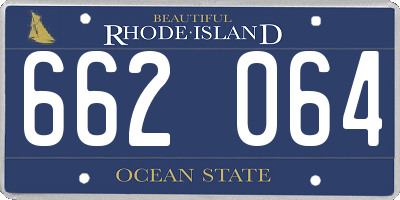 RI license plate 662064