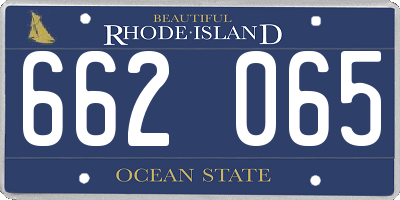 RI license plate 662065