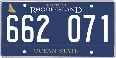RI license plate 662071
