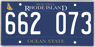 RI license plate 662073