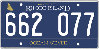 RI license plate 662077