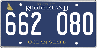 RI license plate 662080