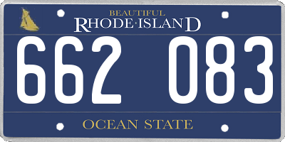 RI license plate 662083