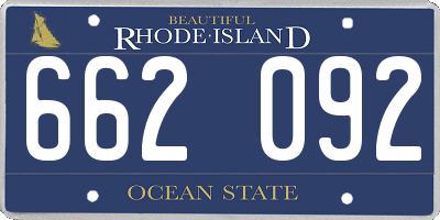 RI license plate 662092