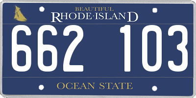 RI license plate 662103