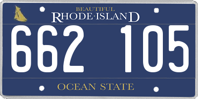 RI license plate 662105