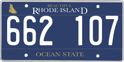 RI license plate 662107