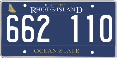 RI license plate 662110