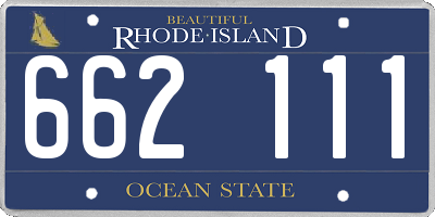 RI license plate 662111