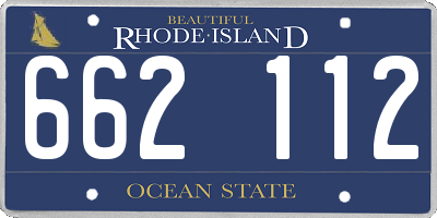 RI license plate 662112