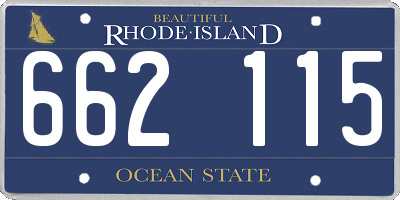 RI license plate 662115