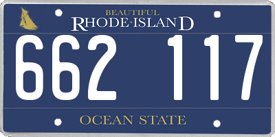 RI license plate 662117