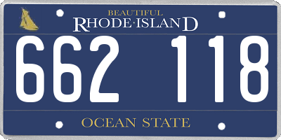 RI license plate 662118