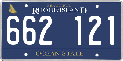 RI license plate 662121
