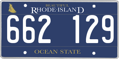 RI license plate 662129
