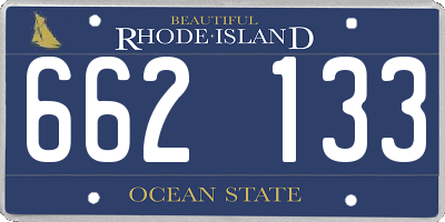 RI license plate 662133