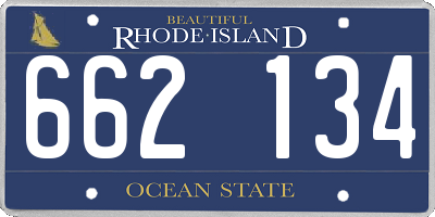 RI license plate 662134