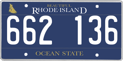 RI license plate 662136