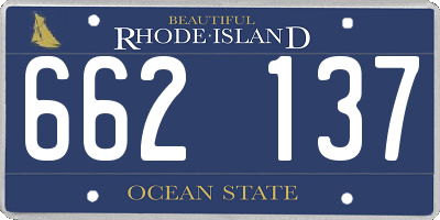 RI license plate 662137