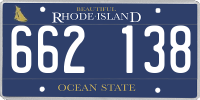 RI license plate 662138