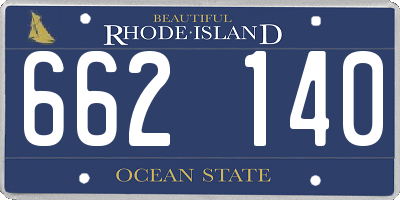 RI license plate 662140