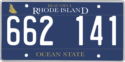 RI license plate 662141