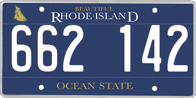 RI license plate 662142