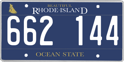 RI license plate 662144