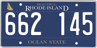 RI license plate 662145