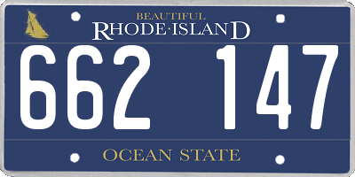 RI license plate 662147