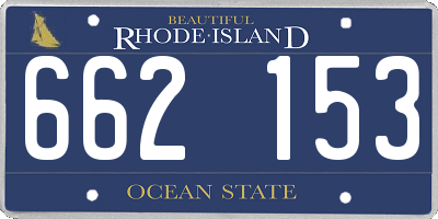 RI license plate 662153