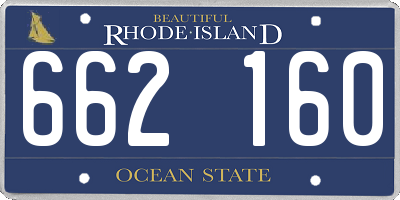 RI license plate 662160