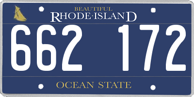 RI license plate 662172