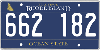 RI license plate 662182