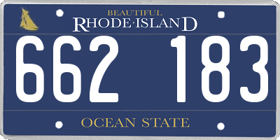 RI license plate 662183