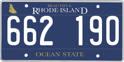 RI license plate 662190