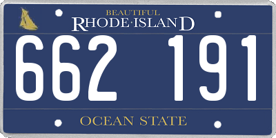 RI license plate 662191