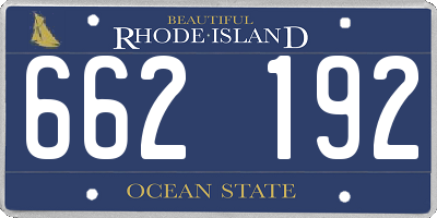 RI license plate 662192