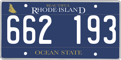 RI license plate 662193