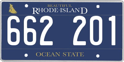RI license plate 662201