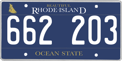 RI license plate 662203