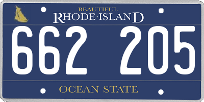 RI license plate 662205