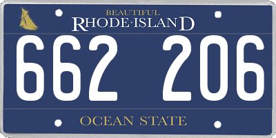 RI license plate 662206