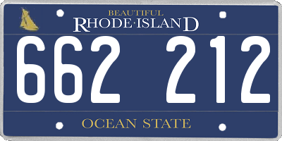 RI license plate 662212