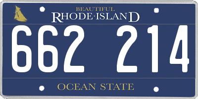 RI license plate 662214