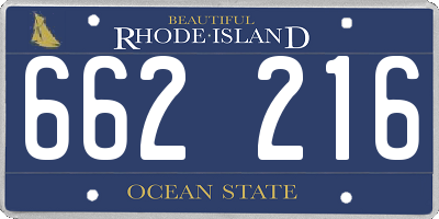 RI license plate 662216