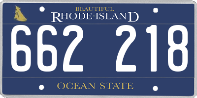 RI license plate 662218