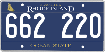 RI license plate 662220