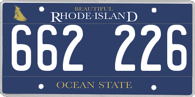 RI license plate 662226